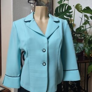 Studio Aqua Blazer with Black Accents